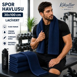 Spor Havlusu 30x100 cm Lacivert